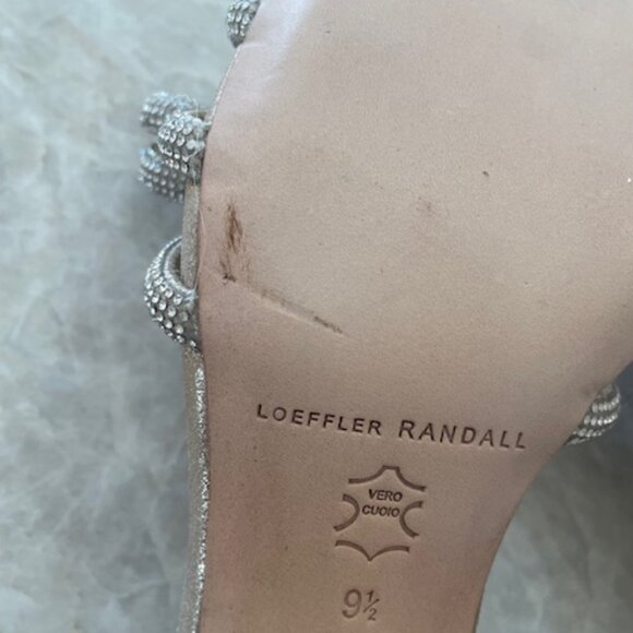 Loeffler Randall Mikel Crystal Embellished Suede Bow Sandals, Size 9.5 - Picture 8 of 10